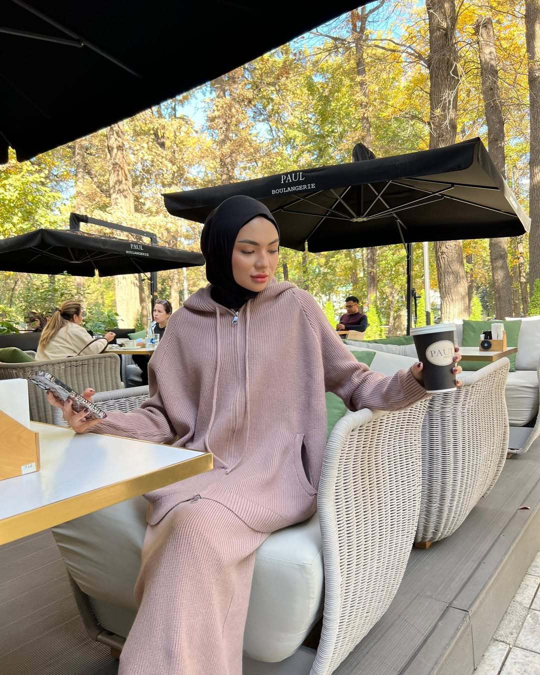 Women's Hooded Knit Sweater 2 Piece Casual Matching Set