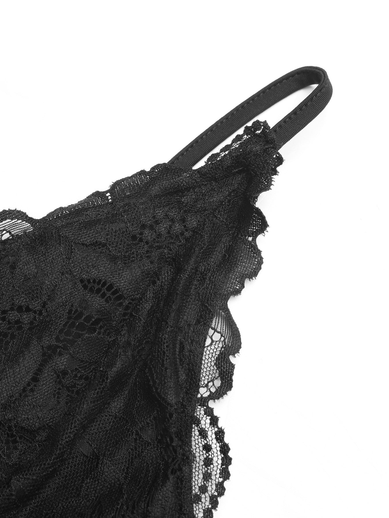 Sexy Lace Spaghetti Strap Bodysuit V-Neck Slim Fit Top
