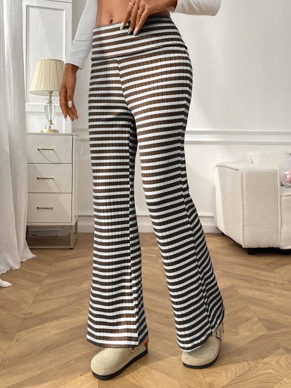 2025 Fall/Winter Y2K Striped Lounge Pants – Casual Women’s Homewear