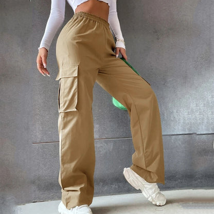 Women's High Waist Wide Leg Cargo Pants Loose Fit Trousers