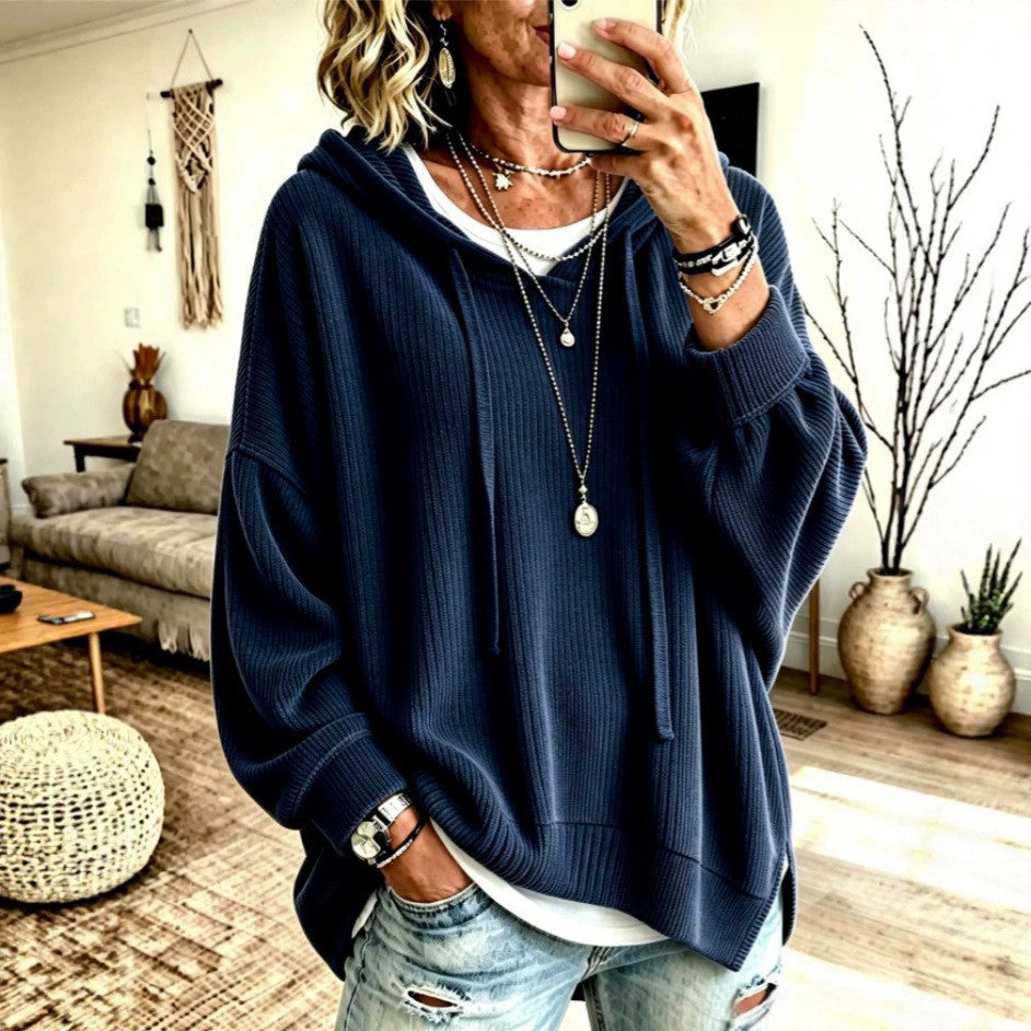 Women's Oversized Knit Hoodie Pullover Casual Sweater