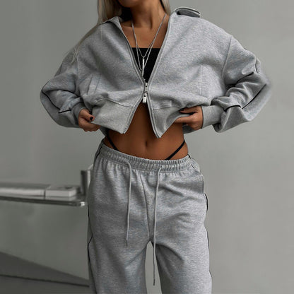 Women's Zip-Up Hoodie & Joggers 2 Piece Matching Set