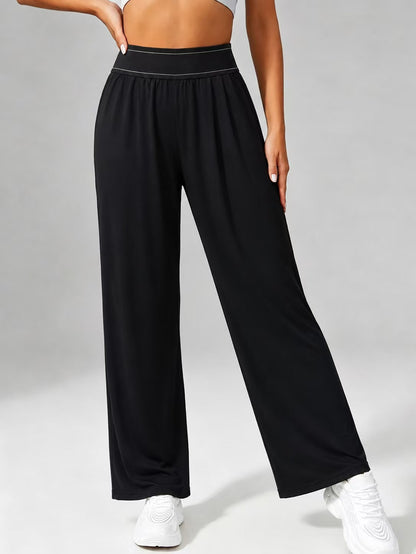 High Waisted Wide Leg Yoga Pants Quick Dry Elastic Waist