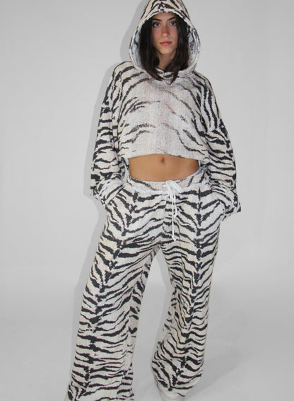 Women's Animal Print Lounge Hoodie & Pants Set