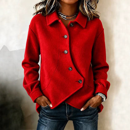 Women's Asymmetrical Button Front Shacket
