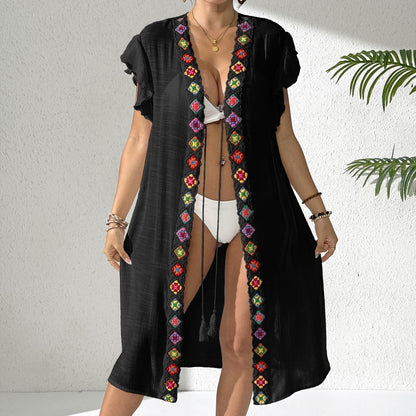 Womens Boho Crochet Beach Cover Up Dress Swimwear