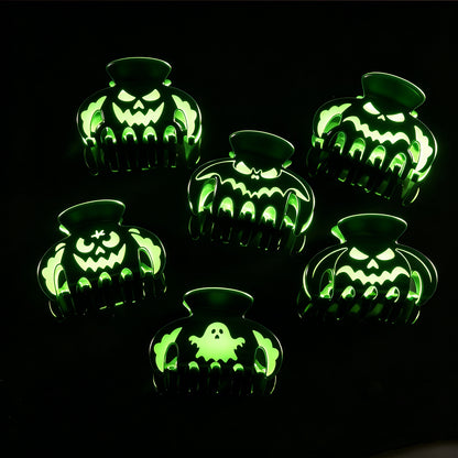 Halloween Glow in the Dark Pumpkin Ghost Claw Clips