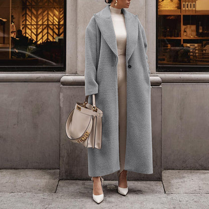 Women's Faux Fur Long Coat Lapel Thick Warm Winter Jacket