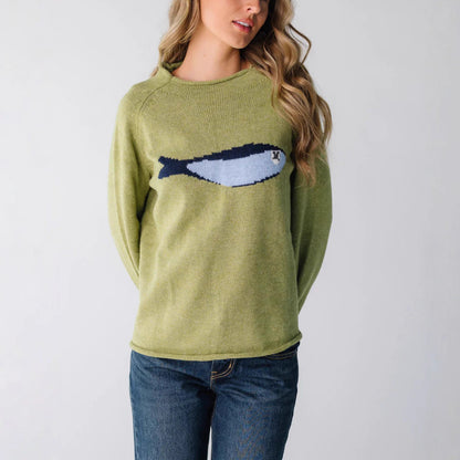 Vintage Whale Oversized Crewneck Knit Sweater