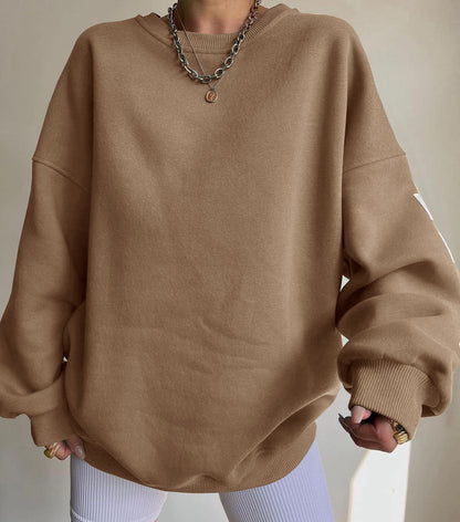 Women's Oversized Graphic Fleece Crewneck Sweatshirt