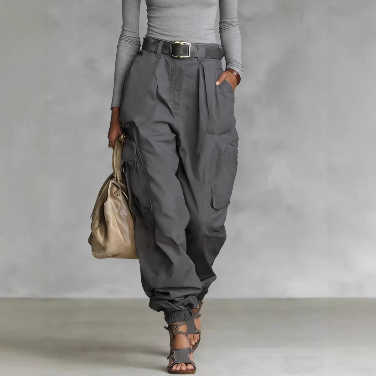 Women's High Waisted Baggy Cargo Pants Wide Leg