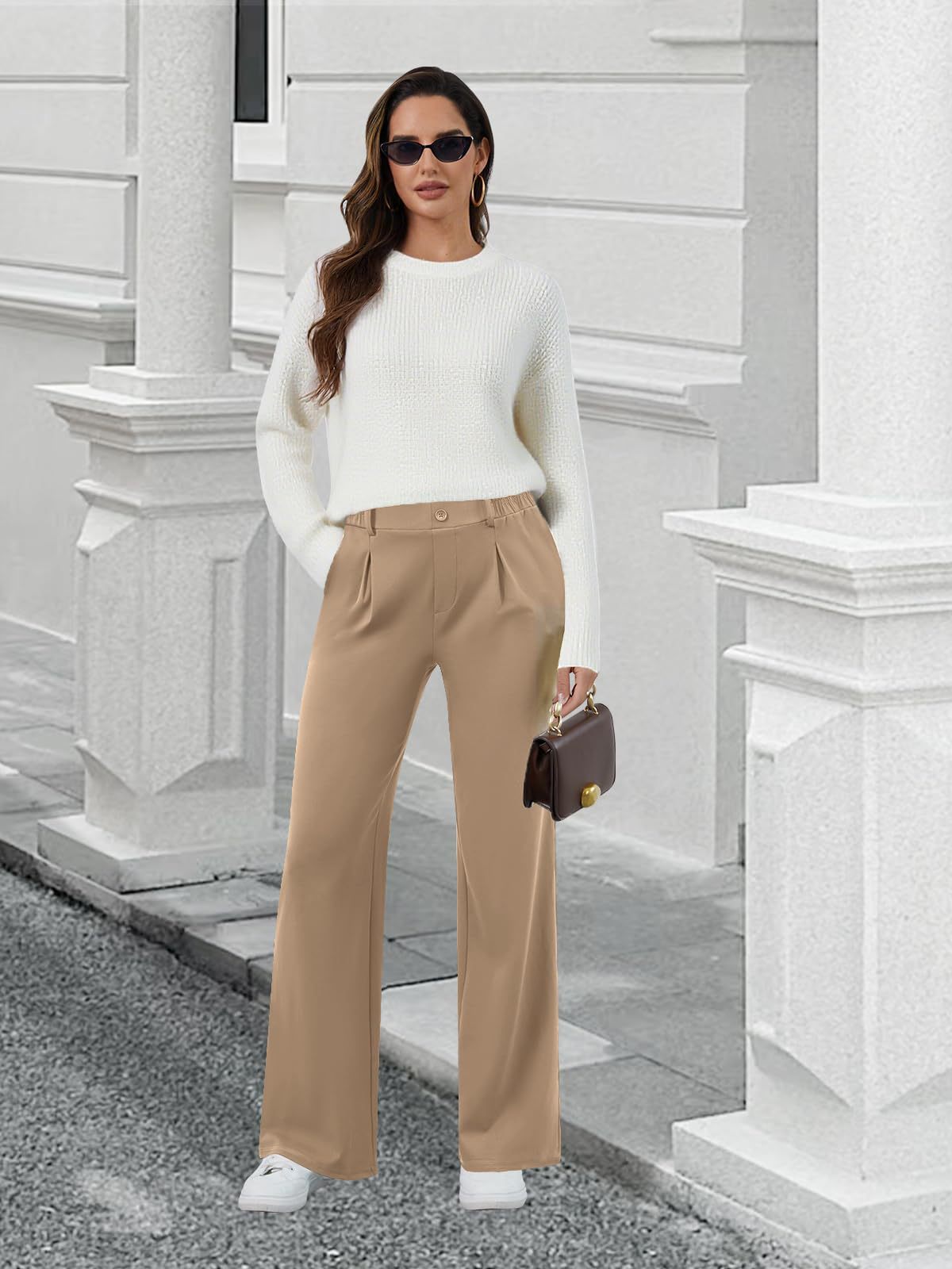 Women's High Waisted Wide Leg Work Pants Business Casual