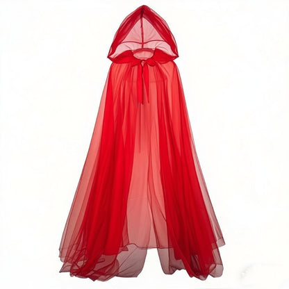 Hooded Chiffon Cape for Witch Halloween Costumes