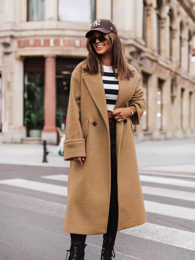 Women's Oversized Double Breasted Long Winter Coat