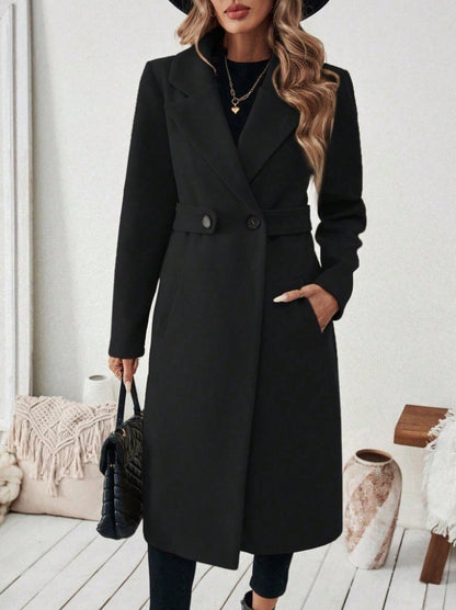 Women's Classic Double Breasted Long Winter Coat