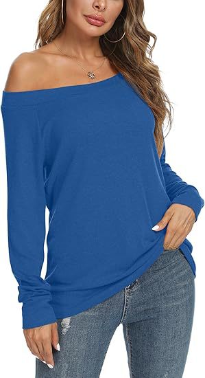 Women's Off Shoulder Long Sleeve Knit Sweater Top