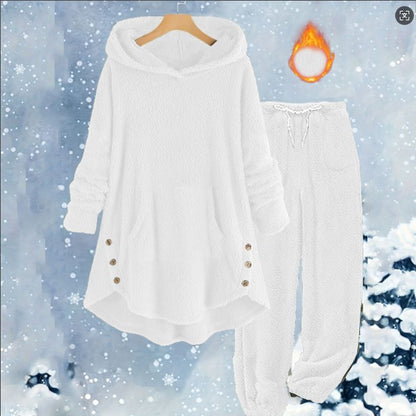 Women's Sherpa Fleece Hoodie Jogger Lounge Set