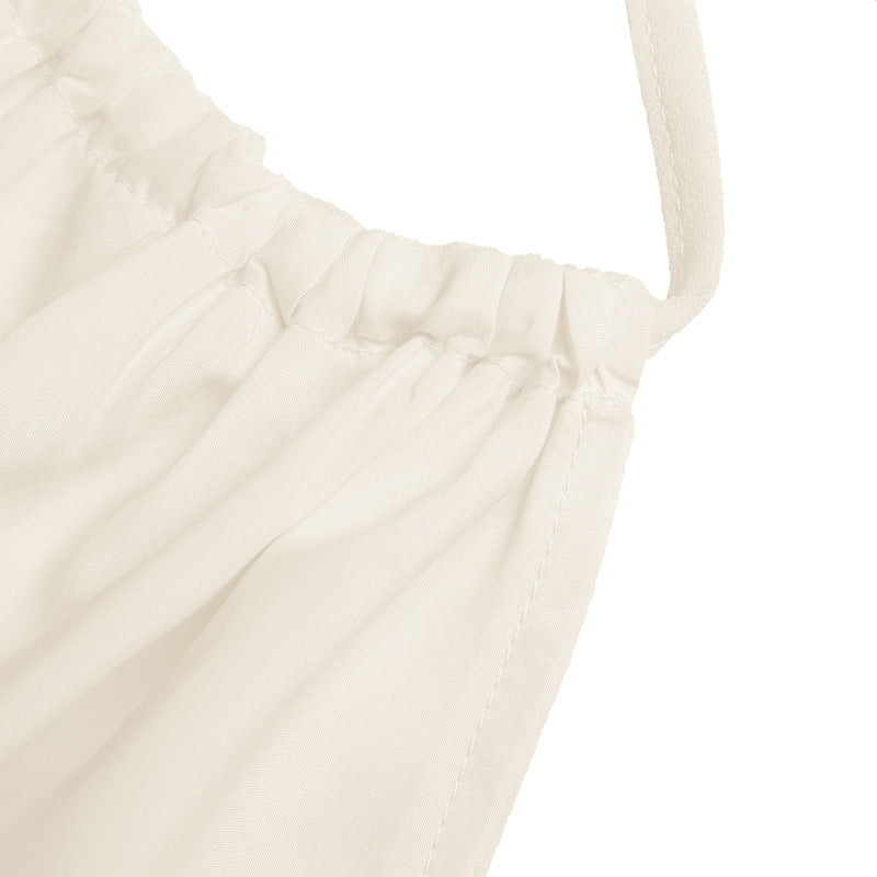 Solid Halter Neck Backless Waist-Defined Summer Tank Top