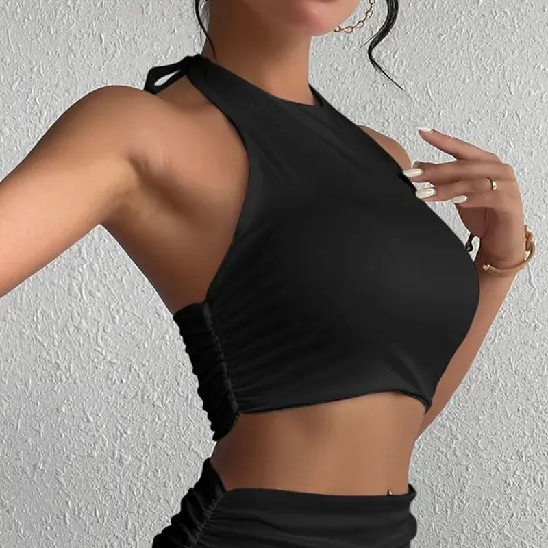 Halter Neck Bandeau Crop Top Summer Casual Essentials