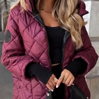 Women's Quilted Hooded Cropped Puffer Jacket
