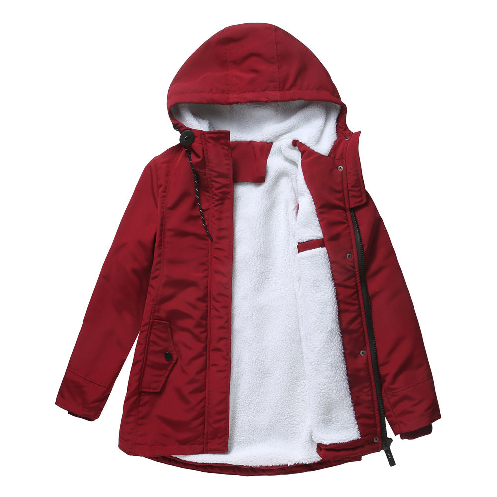 Women's Sherpa Lined Hooded Parka Winter Coat