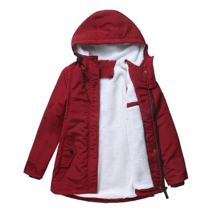 Women's Sherpa Lined Hooded Parka Winter Coat
