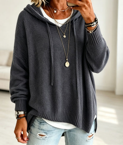 Women's Oversized Hooded Knit Sweater Pullover