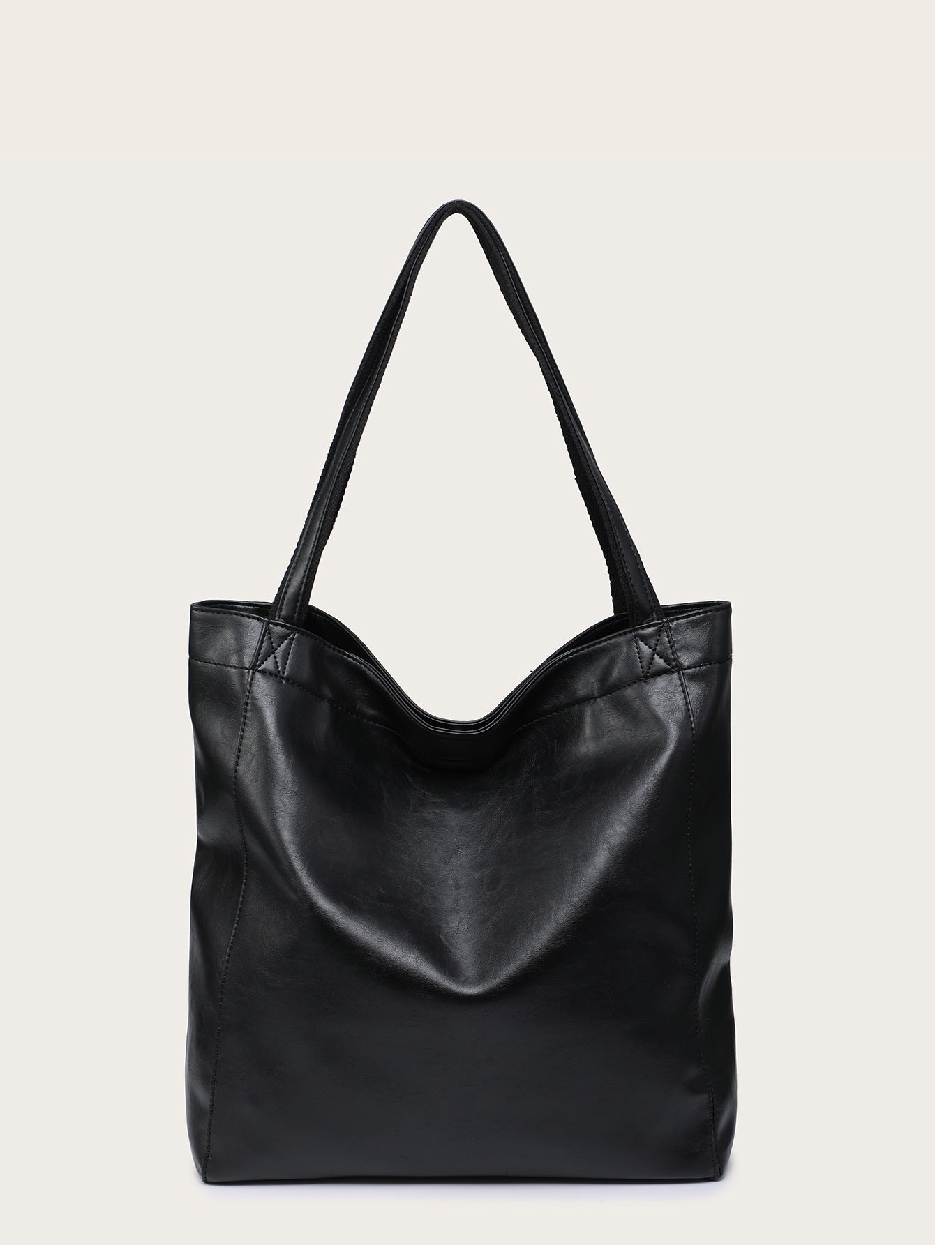 Vintage Soft Leather Tote Bag with Pocket Large Capacity