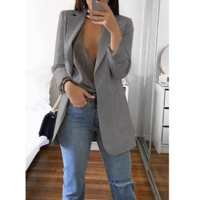 Womens Casual Blazer Long Sleeve Open Front Jacket