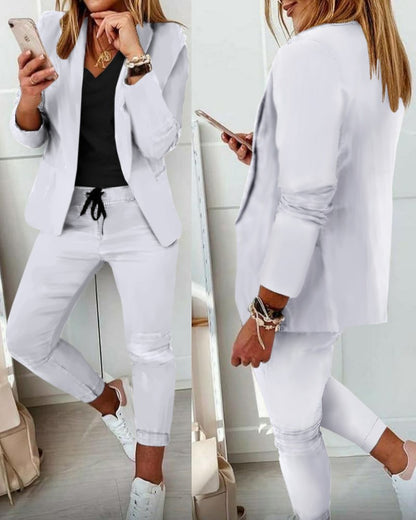 Women's Blazer Pants Set Casual Two Piece Suit Outfit