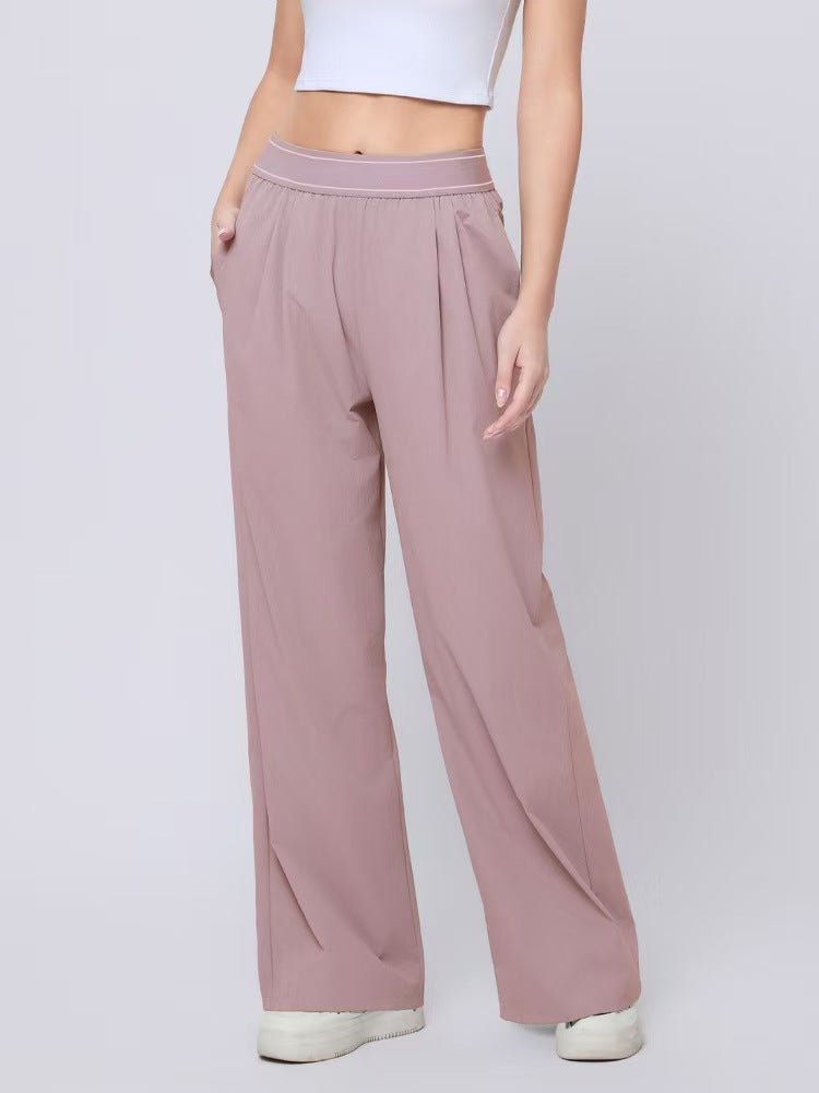 High Waisted Wide Leg Yoga Pants Quick Dry Elastic Waist