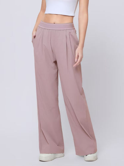 High Waisted Wide Leg Yoga Pants Quick Dry Elastic Waist