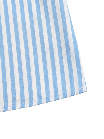 Striped Bow Front Tank Top and Shorts Summer Set