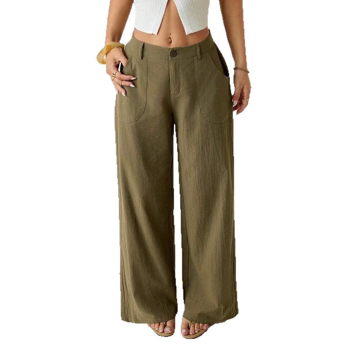 Women's Wide Leg Pants Casual Loose Fit with Pockets