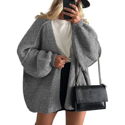 Women's Oversized Chunky Knit Open Front Cardigan Sweater