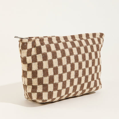 Wool Checkerboard Large Capacity Portable Storage Bag