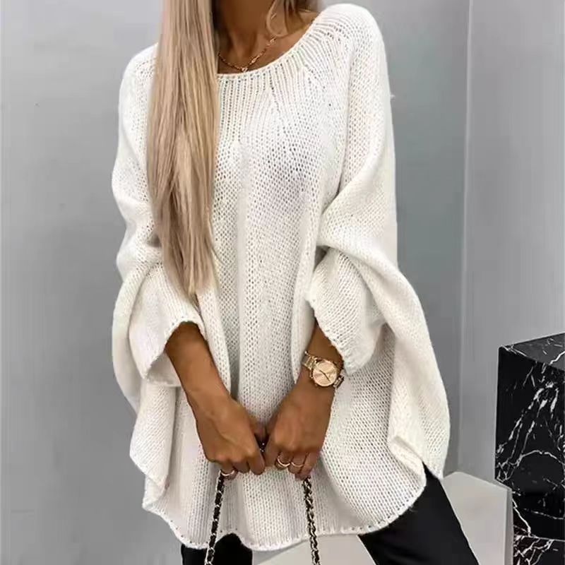 Women's Oversized Chunky Knit Poncho Sweater