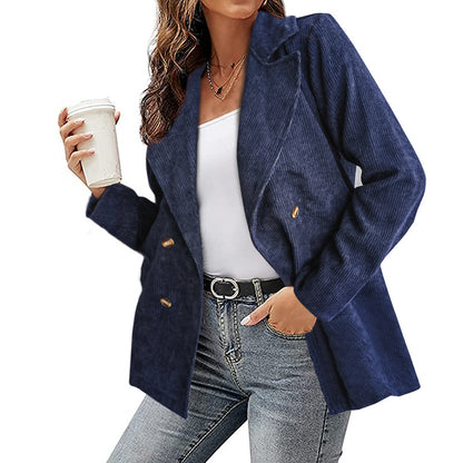 Women's Corduroy Blazer Oversized Casual Jacket