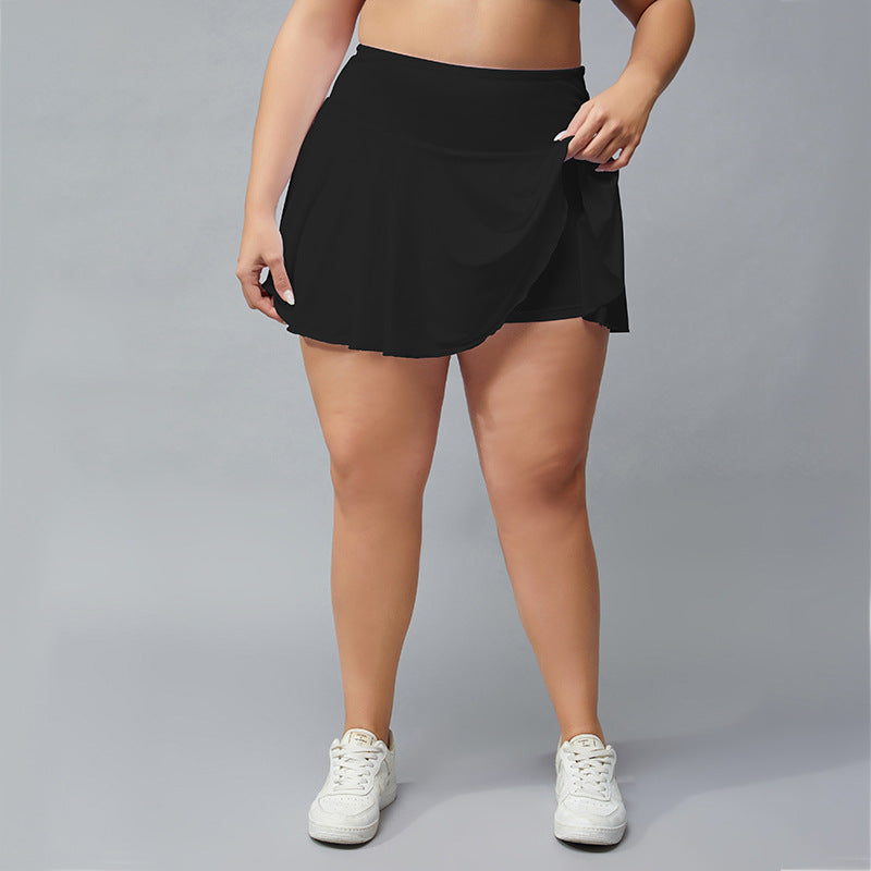 Puls Size Fitness Shorts Anti-exposure Outdoor Quick-drying Breathable Tennis Skirt Sports Pleated Skirt