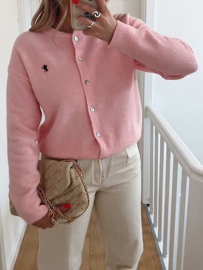Casual Button Front Long Sleeve Knit Cardigan Sweater