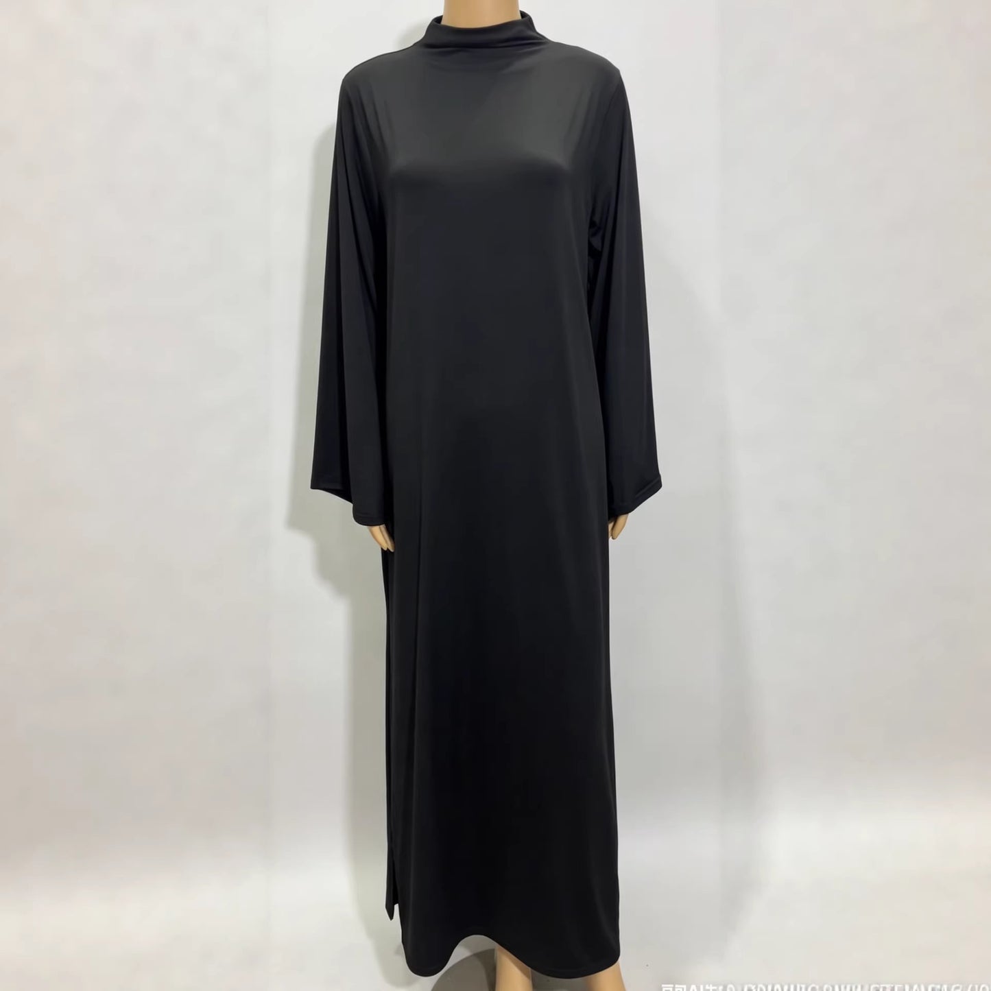 Women's Mock Neck Long Sleeve Knit Maxi Dress