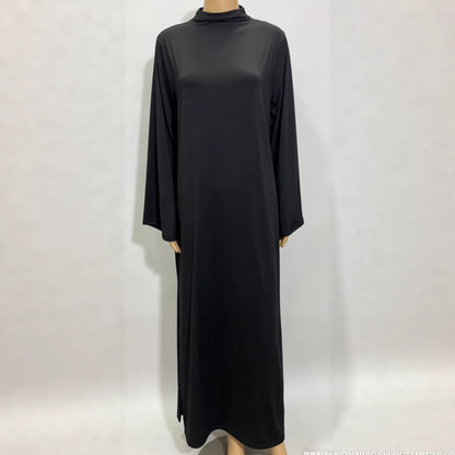 Women's Mock Neck Long Sleeve Knit Maxi Dress