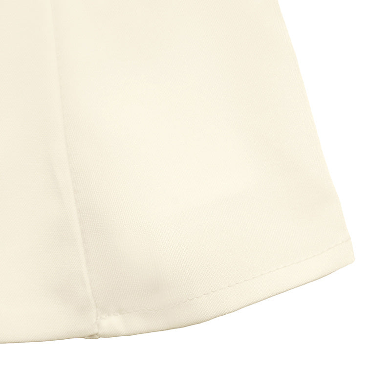 Strapless Button Detail Top and Wide Leg Pants Set