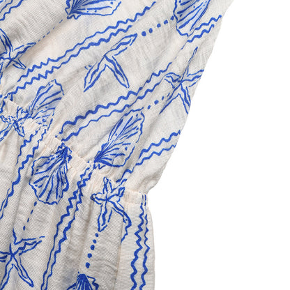 Ocean Print Halter Romper Beach Vacation Jumpsuit