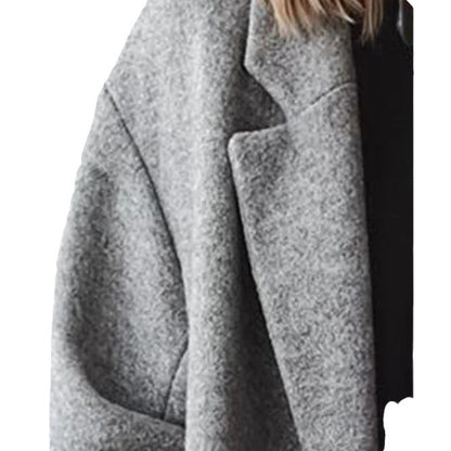Women's Oversized Long Wool Coat with Pockets