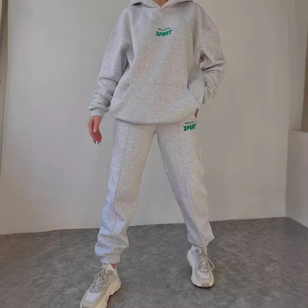 Women's Fleece Lined Graphic Hoodie Sweatpants Set
