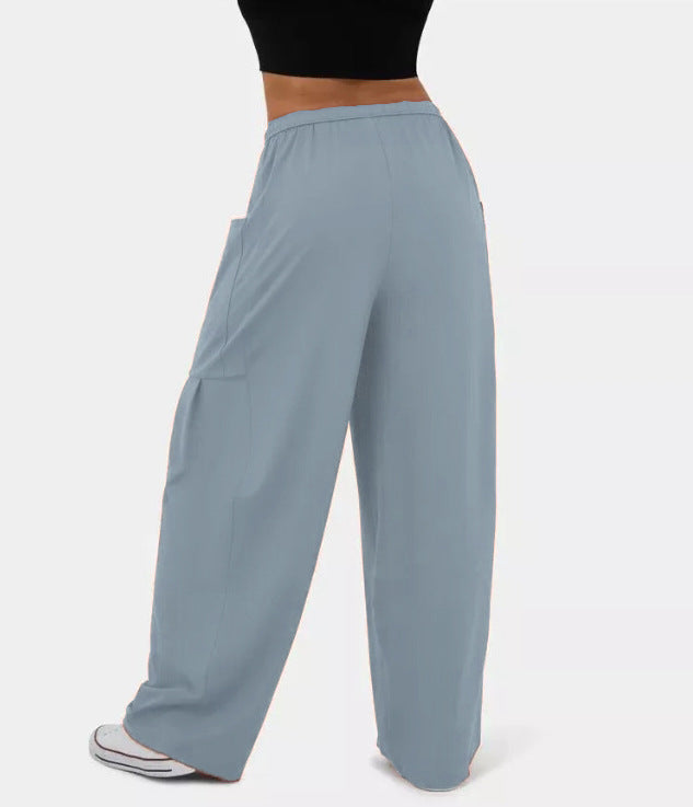 High Waist Wide Leg Lounge Pants with Pockets