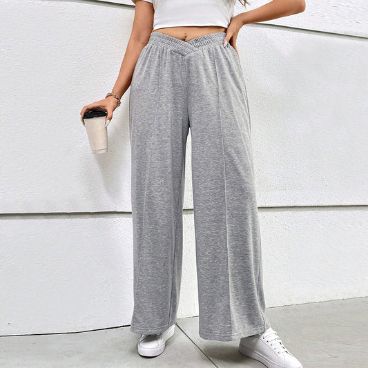 Fashion fall and winter elastic waist sports wide leg pants