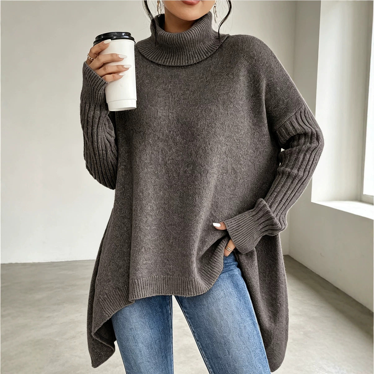 Women's Oversized Chunky Turtleneck Sweater