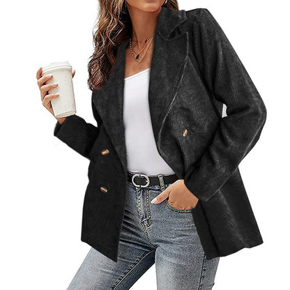 Women's Corduroy Blazer Oversized Casual Jacket